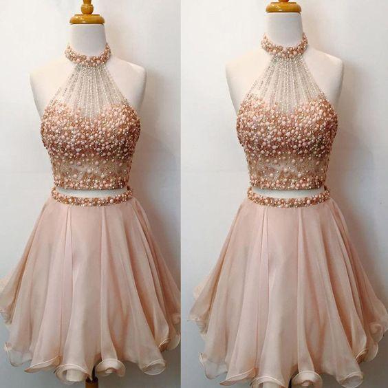 Splendid Chiffon Alayna Homecoming Dresses Two Pieces Short CD252