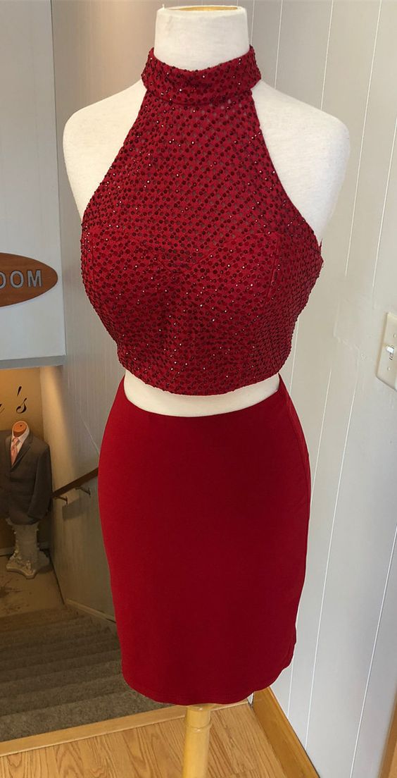 Cocktail Homecoming Dresses Miranda Sexy Two Piece Short Red 2024 Dress CD2593