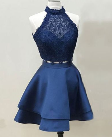 Two Piece Navy Blue Homecoming Dresses Ina CD2608