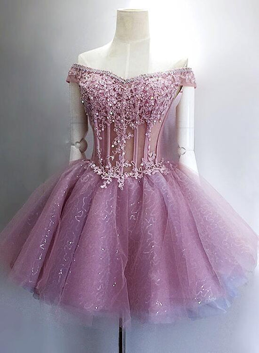 Unique Amy Lace Homecoming Dresses Beaded Cute Gorgeous Stunning Short CD262