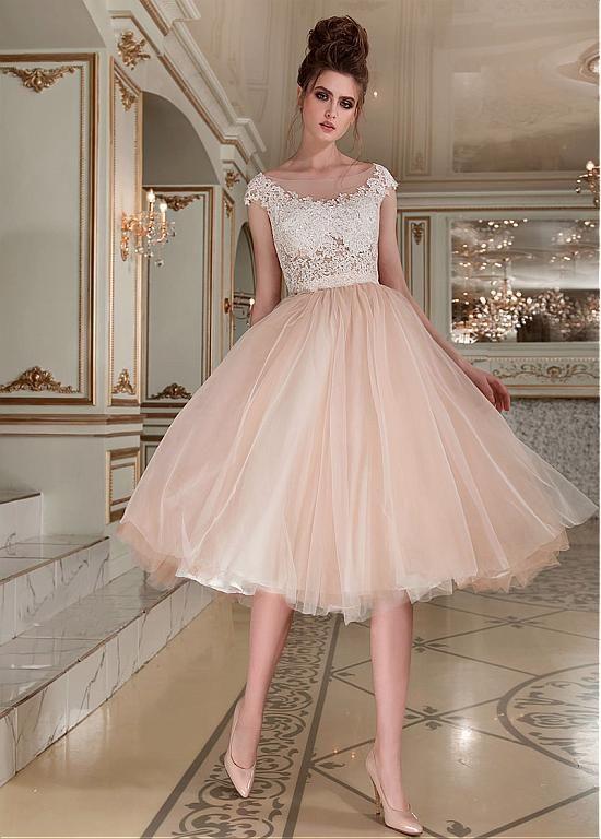 Fantastic Lace Meadow Homecoming Dresses Tulle Bateau Neckline Tea-Length Ball Gown With Beaded Appliques XXA2663