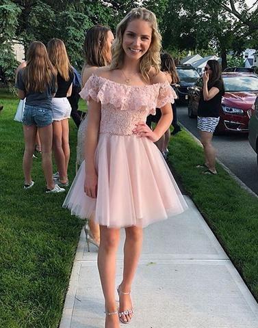 Beautiful Cute 2024 Alana Homecoming Dresses Lace Short CD277