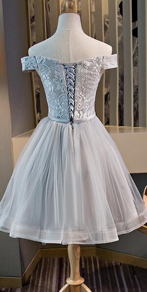 Cute Off The Shoulder And Homecoming Dresses Lace Sonia Tulle Knee Length Party Dress 2024 XXA3164