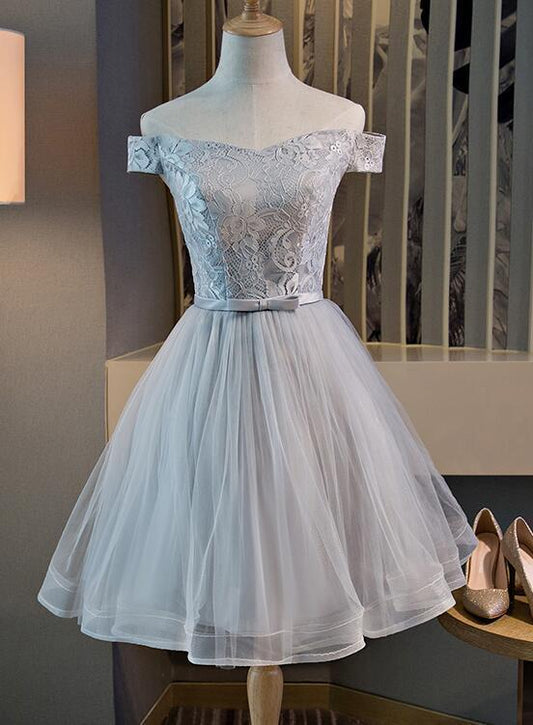 Cute Off The Shoulder And Homecoming Dresses Lace Sonia Tulle Knee Length Party Dress 2024 XXA3164