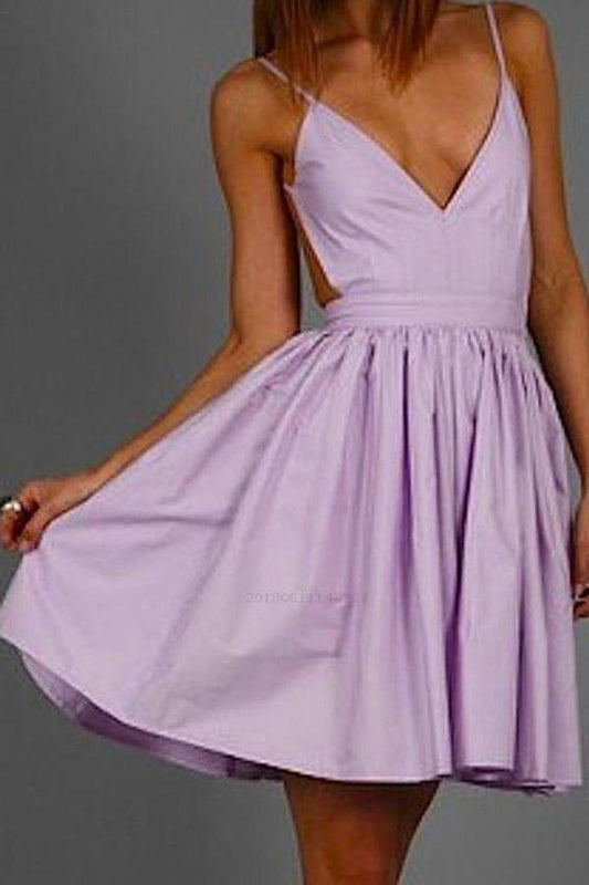 Popular Averi Cocktail Homecoming Dresses Lilac Party Dress Ruffled Dress CD3379