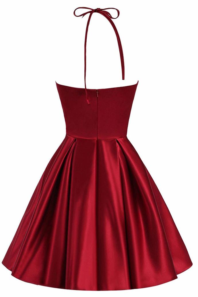 Cute Strap Red Mini Short Party Dress Cocktail Nathalie Homecoming Dresses CD3395