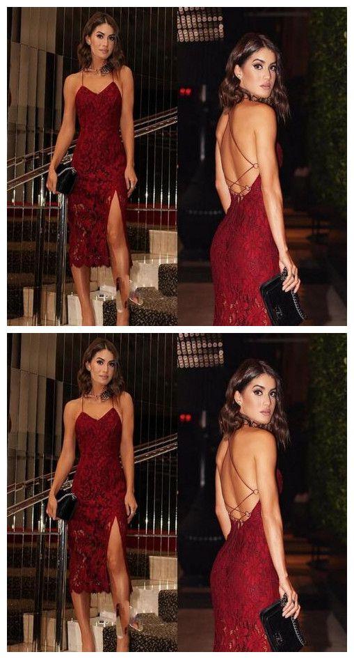 Sexy Lace Homecoming Dresses Paulina Burgundy CD3520