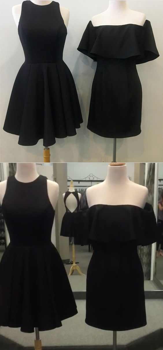 Short Black Party Homecoming Dresses Londyn Cocktail Dress Cute Dress Short Dress Short Black XXA3574