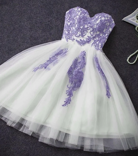 Cute Simple Tulle With Applique Short Party Dress Lovely Lace Heidy Homecoming Dresses Formal Dress 2024 XXA3633