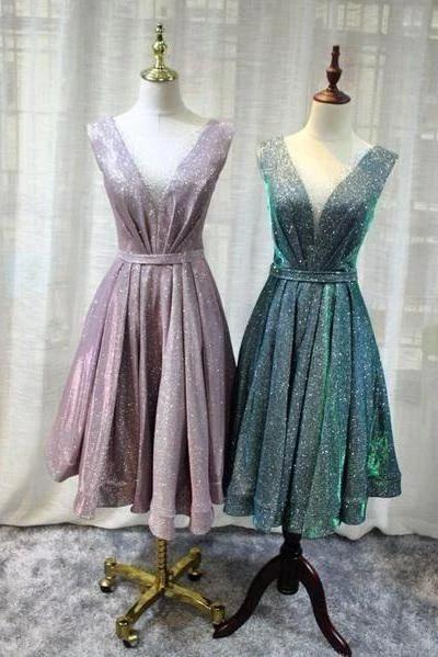 Gorgeous V Neck Knee Length Up Serenity Homecoming Dresses Lace Sequin XXA3675