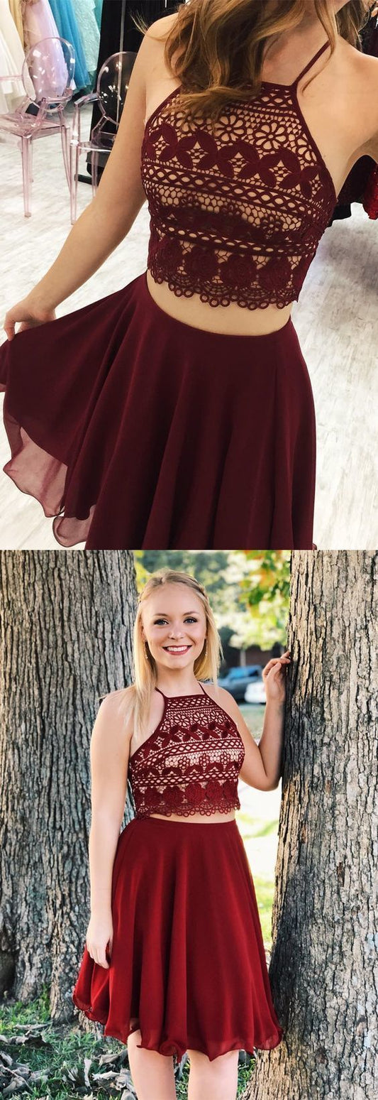 Homecoming Dresses Jazlyn Two Piece Short Burgundy CD378