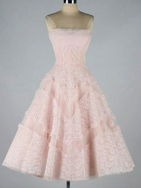 Strapless Pink Louise Lace Homecoming Dresses CD3990