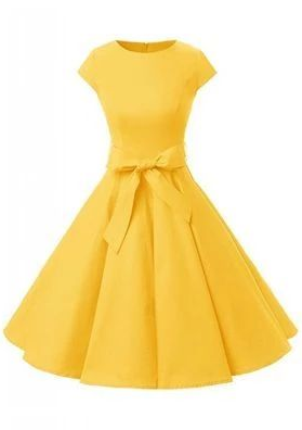 Cocktail Homecoming Dresses Mabel Yellow Vintage Cap Sleeves Party Dress Short XXA4199