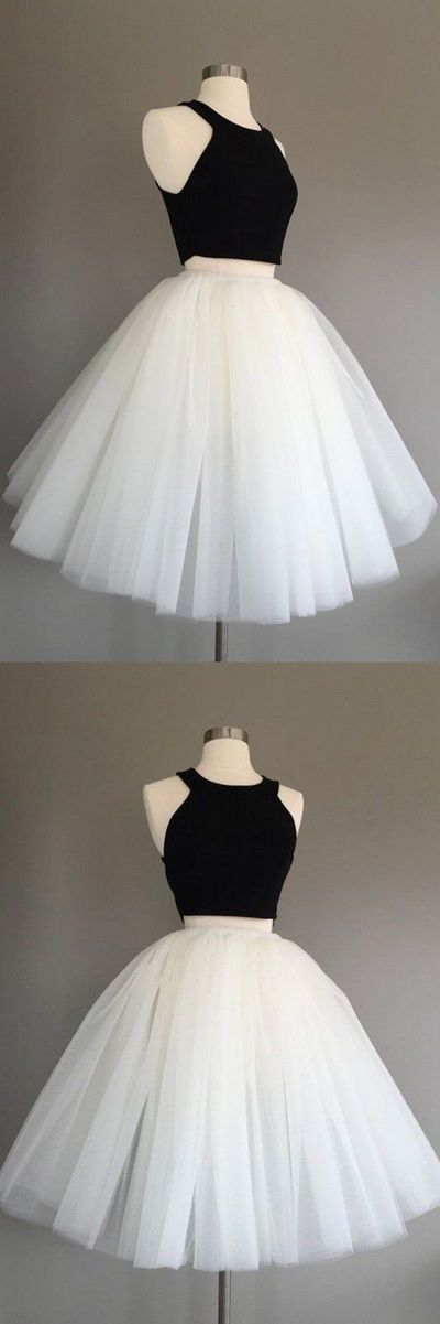 Black And White Two Pieces Homecoming Dresses Marisol Cute Party Dresses CD434