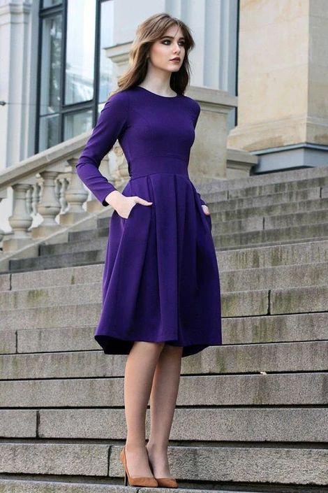 Purple Long Sleeves Homecoming Dresses Cocktail Hailey Boho Dress Dress CD4589