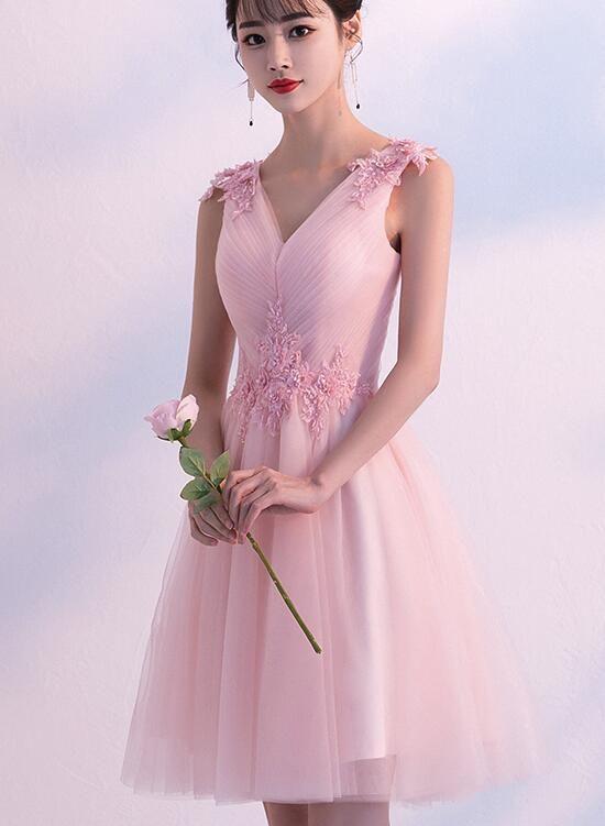 Short Tulle Lace Homecoming Dresses Ayana Pink With Applique Party Dress 2024 XXA4816