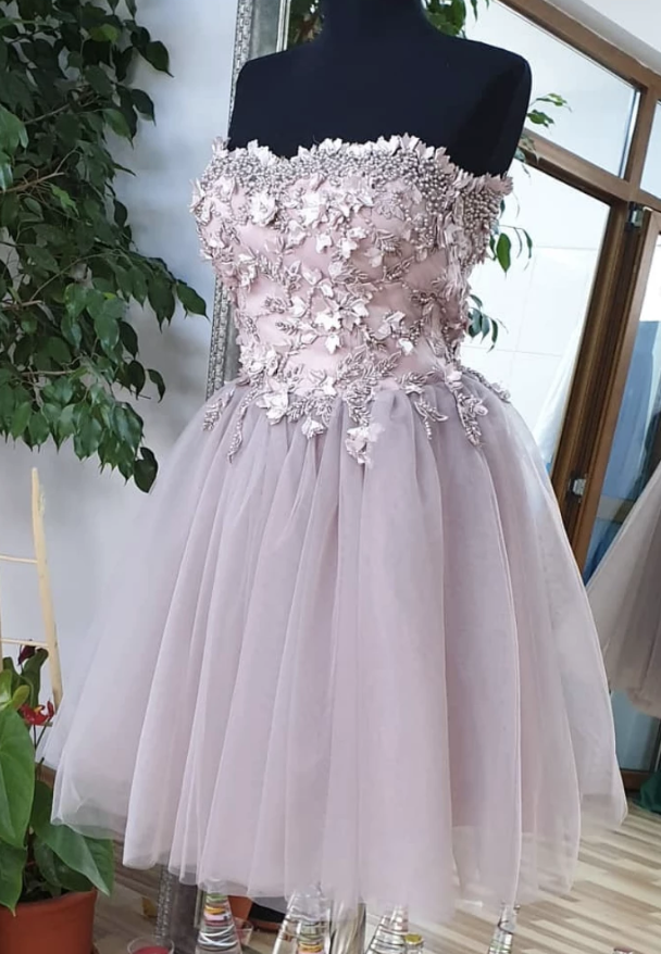 Cute Sweetheart Lace Kaylyn Homecoming Dresses Tulle Beads Short Party Dress XXA4983