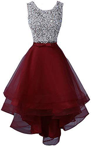 New Carleigh Homecoming Dresses Lemai Sheer Beaded Scoop Neck High Low Evening Party CD5423