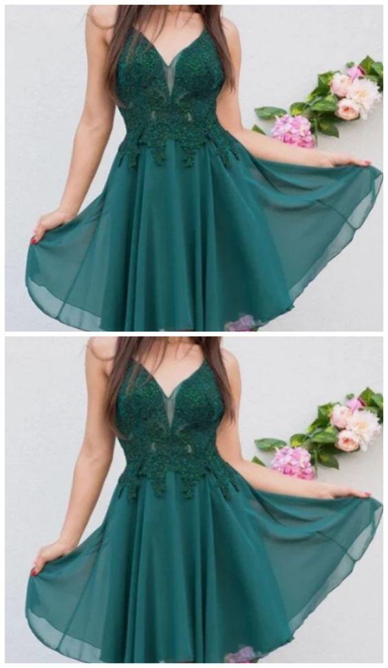 V Neck Short Green V Serena A Line Lace Homecoming Dresses Neck Short Dresses XXA5447