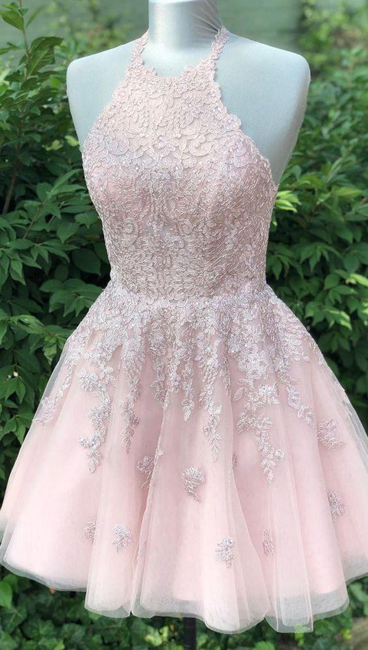 Formal Short Jade Homecoming Dresses Lace Pink For Teens CD6038