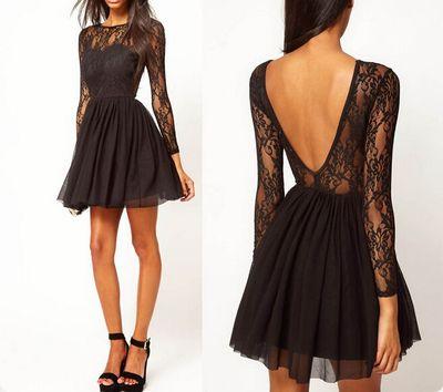 Homecoming Dresses Lace Sidney Black CD6897