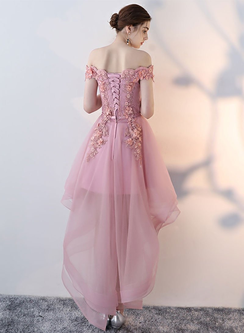 Cute Prudence Lace Homecoming Dresses Tulle Short High Low Evening Dress CD727