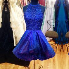 Charming Sexy Luciana Homecoming Dresses Tulle Evening Dress Beaded Party Dress CD7756