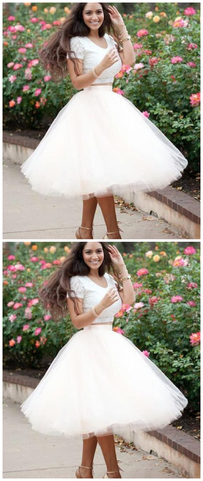 Custom Made Morden Homecoming Dresses Amya Ivory Two Pieces Short Dresses For Cheap Dresses CD939