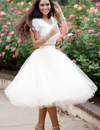 Custom Made Morden Homecoming Dresses Amya Ivory Two Pieces Short Dresses For Cheap Dresses CD939