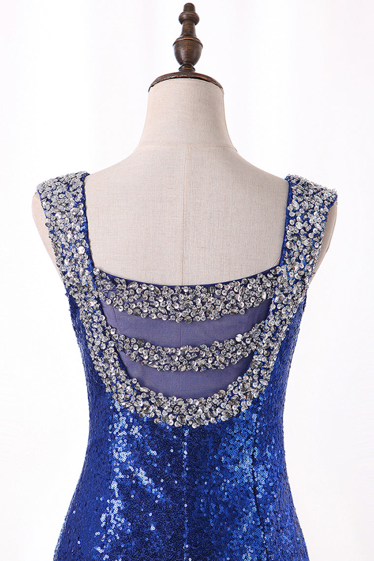 2024 Bling Bling Evening Dresses Mermaid V Neck Sequins Lace With Rhinestones Sweep/Brush Train