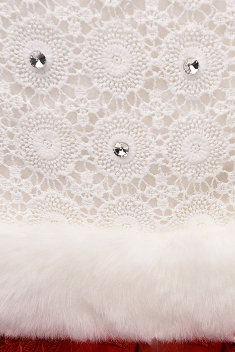 Graceful White Faux Fur Wedding Wrap With Rhinestones