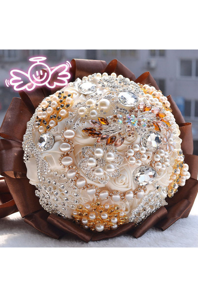 Elegant Round Satin Bridal Bouquets