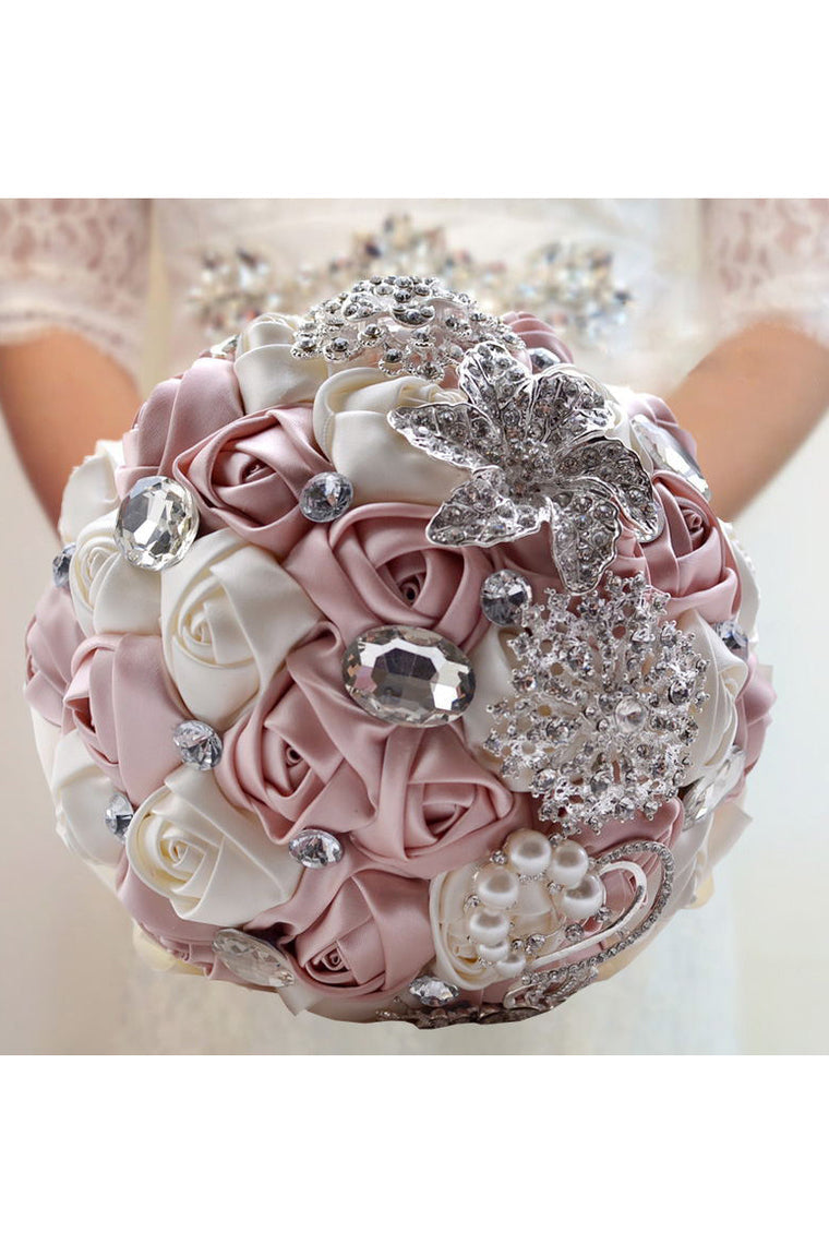 Sweet Round Satin/Silk Bridal Bouquets