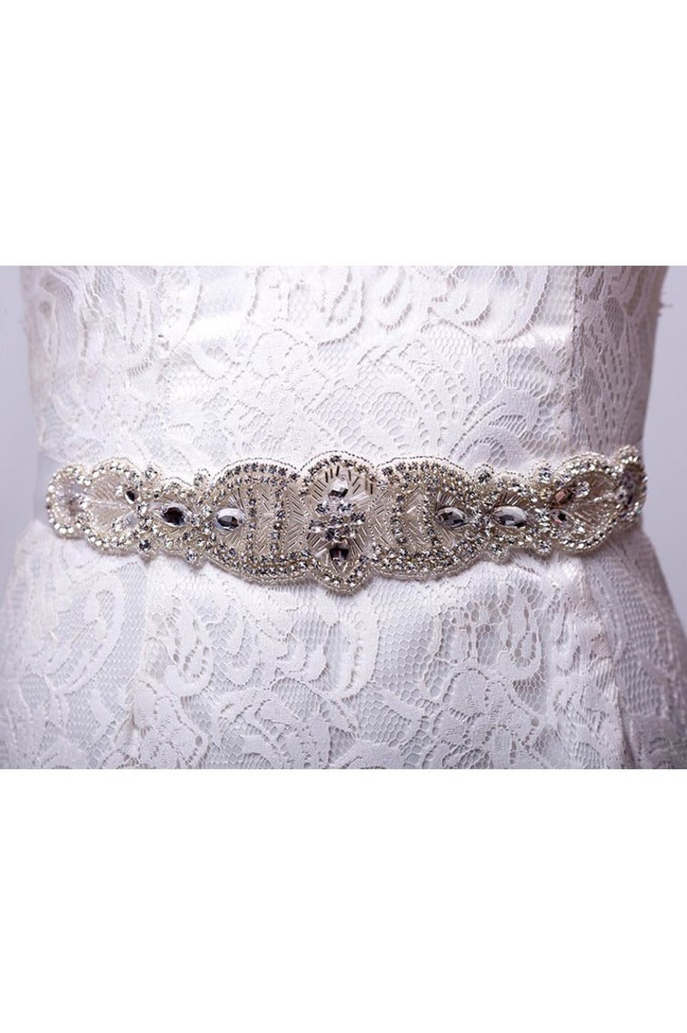 Glistening Satin Wedding/Evening Ribbon Sash With Rhinestone