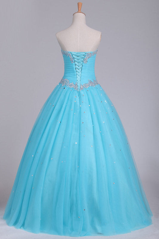 2024 Quinceanera Dresses Sweetheart Tulle With Beads And Ruffles Ball Gown