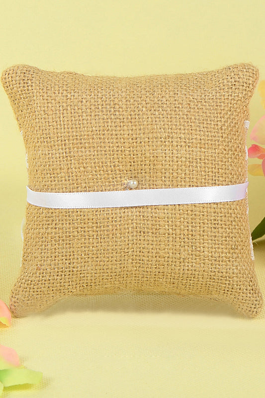 Square Ring Pillow With Sash/Lace