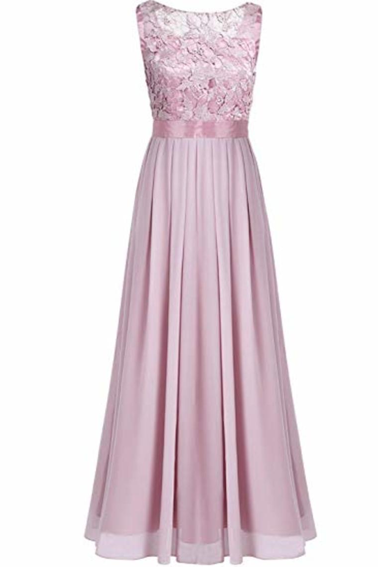 Wedding Bridesmaid Dress Chiffon Elegant Floor Length A Line