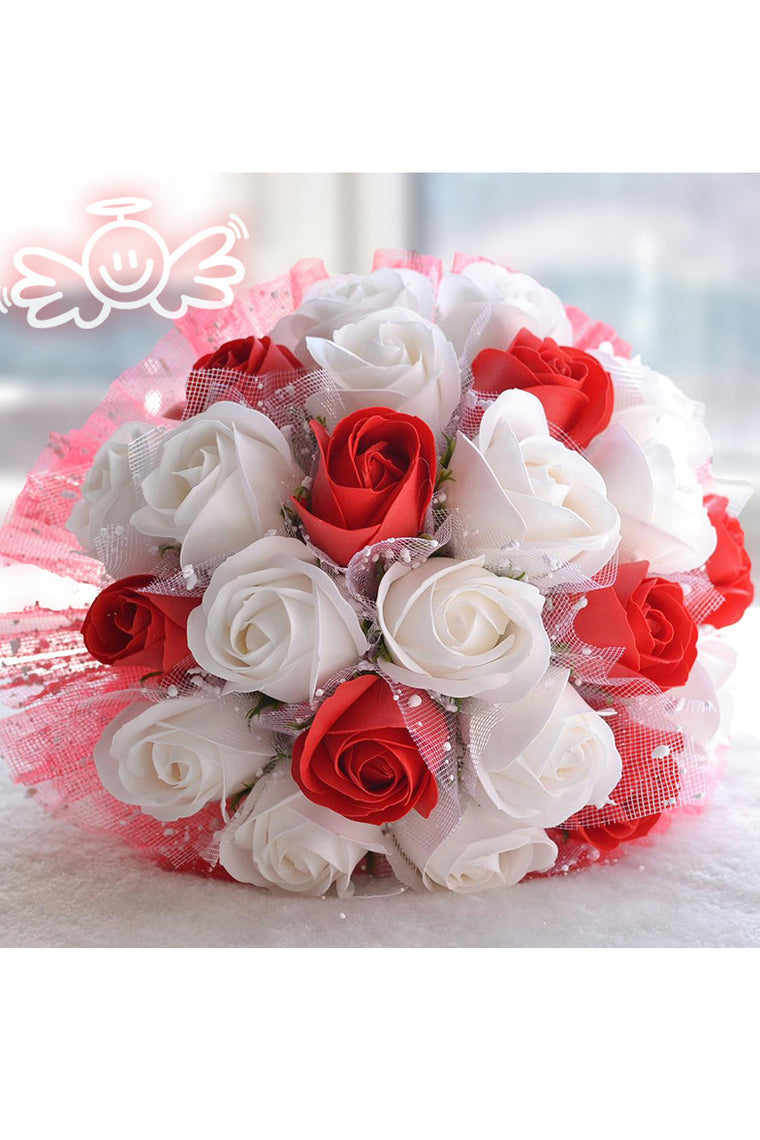 Lovely Round Satin Bridal Bouquets