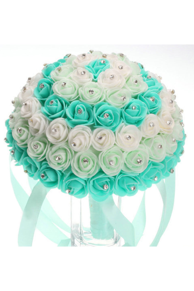 Colorful Round Foam/Ribbon Bridal Bouquets