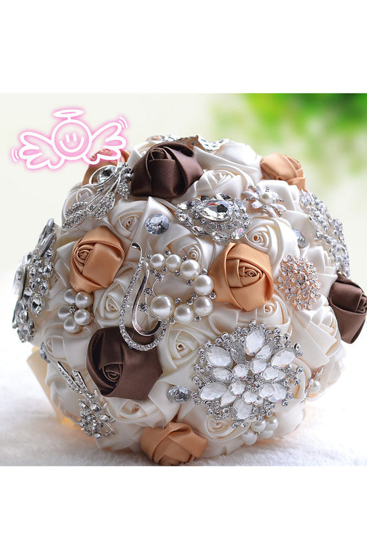 Graceful Satin/Rhinestone Bridal Bouquets