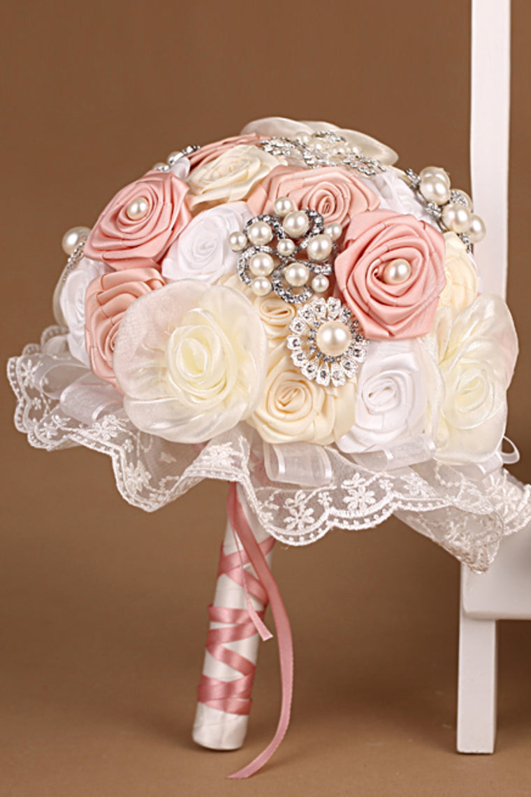 Beautiful Rhinestone Round Roses Bouquets Wedding Flowers (26*22cm)