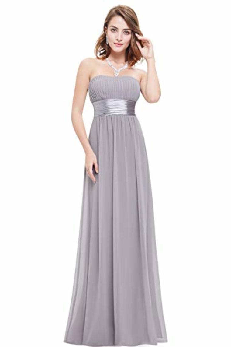 Chiffon Sweetheart Neck A Line Sleeveless Wedding Bridesmaid Long Evening  Festive Party Dress