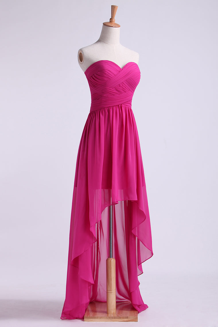 2024 Asymmetrical Prom Dresses Sweetheart Chiffon