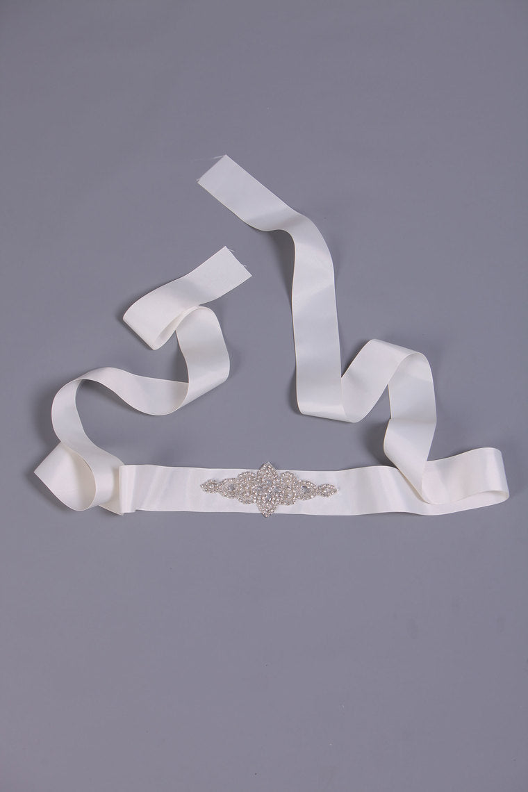 Simple Satin Wedding/Evening Ribbon With Beading