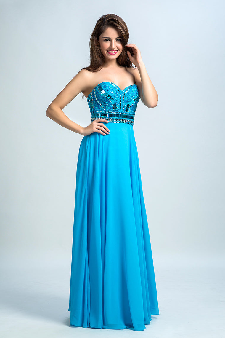 2024 Prom Dresses A Line Sweetheart Floor Length Chiffon