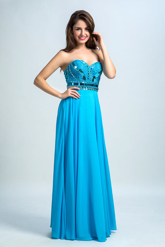 2024 Prom Dresses A Line Sweetheart Floor Length Chiffon