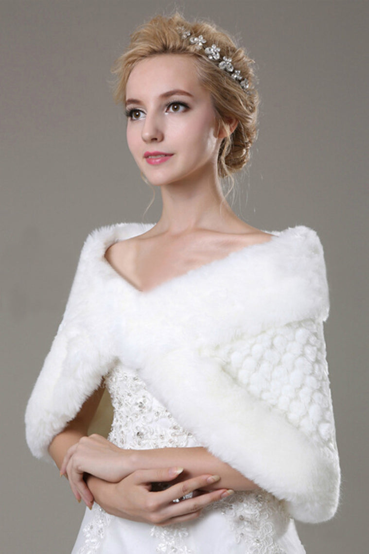 Concise Faux Fur Wedding Wrap