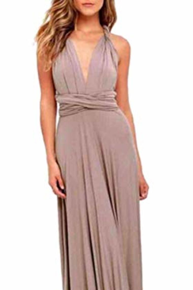 Sexy Variety-Style Elegant V-Neck Pleated Pleated Evening Sleeveless  Back Cross Bridesmaid  Dresses