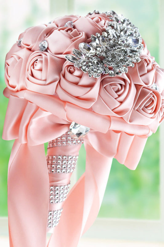 Rose Round Satin Bridal Bouquets