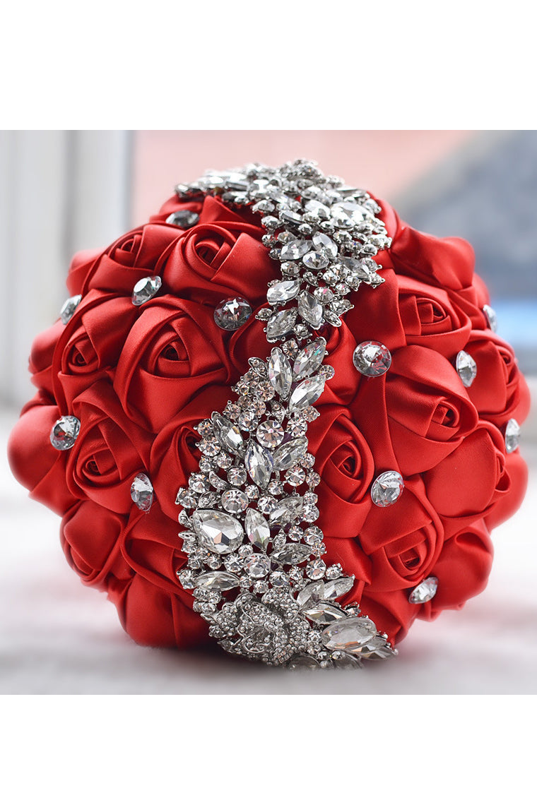 Rose Round Satin Bridal Bouquets